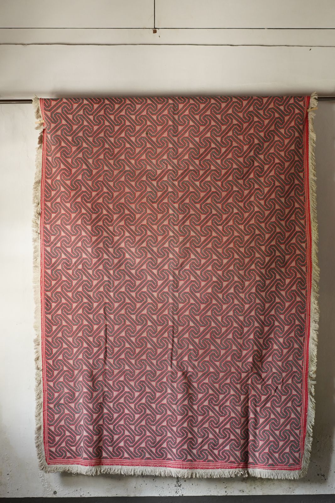 Vintage Cross-Stitch Kantha Textile