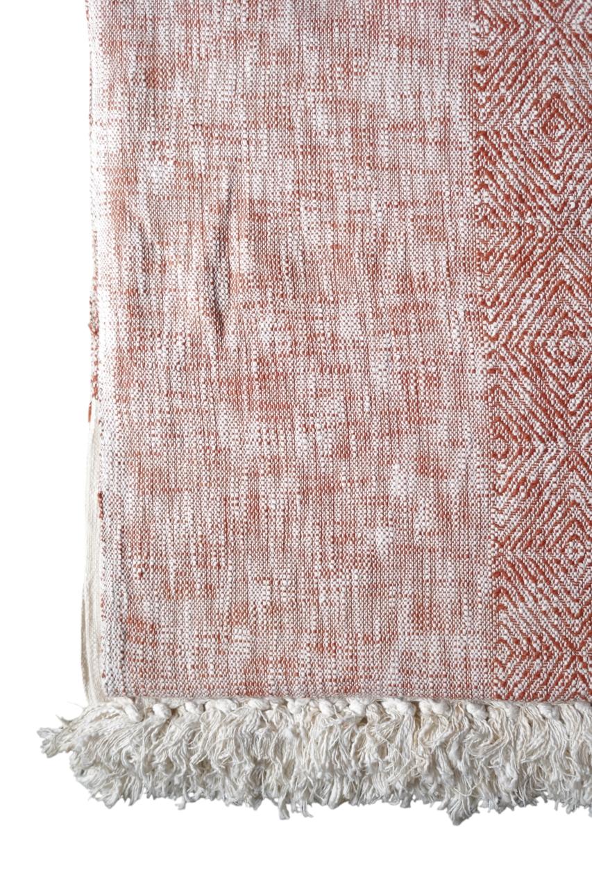 Natural Dye Handloom Cotton Bed Cover/blanket (110x98 inch)