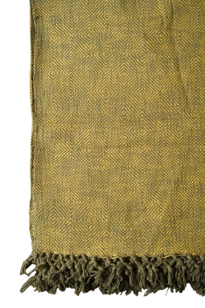 Natural Dye Handloom Cotton Bed Cover/blanket (110x98 inch)
