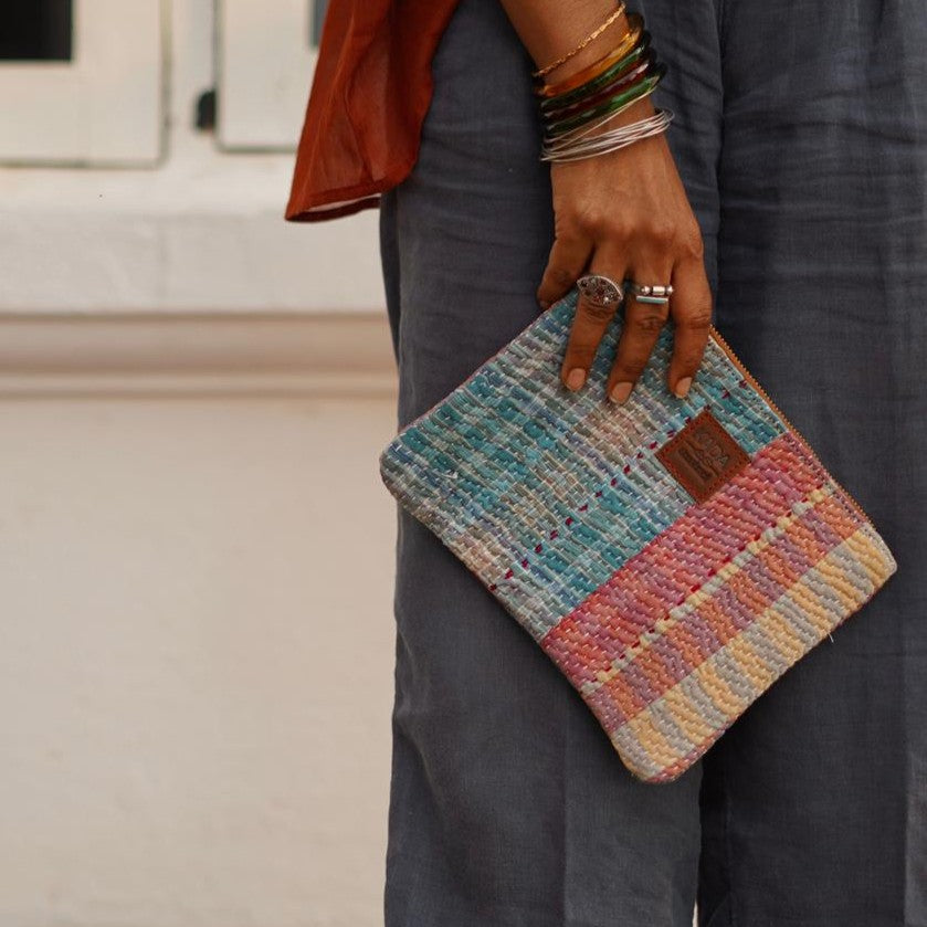 Vintage fabric  Clutch / Pouch (One of a Kind)