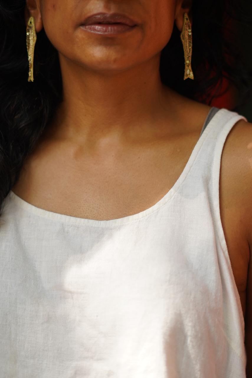 Embroidery & Bead Fish Earrings