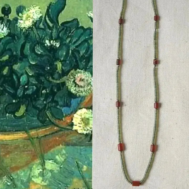 Vintage Semi Precious Stone Minimalist Necklace