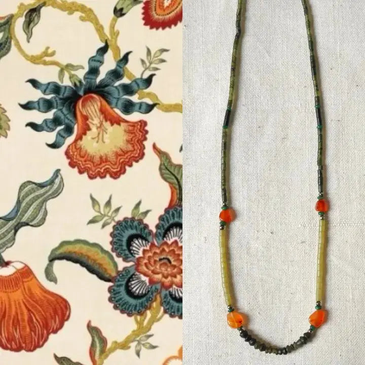 Vintage Semi Precious Stone Minimalist Necklace