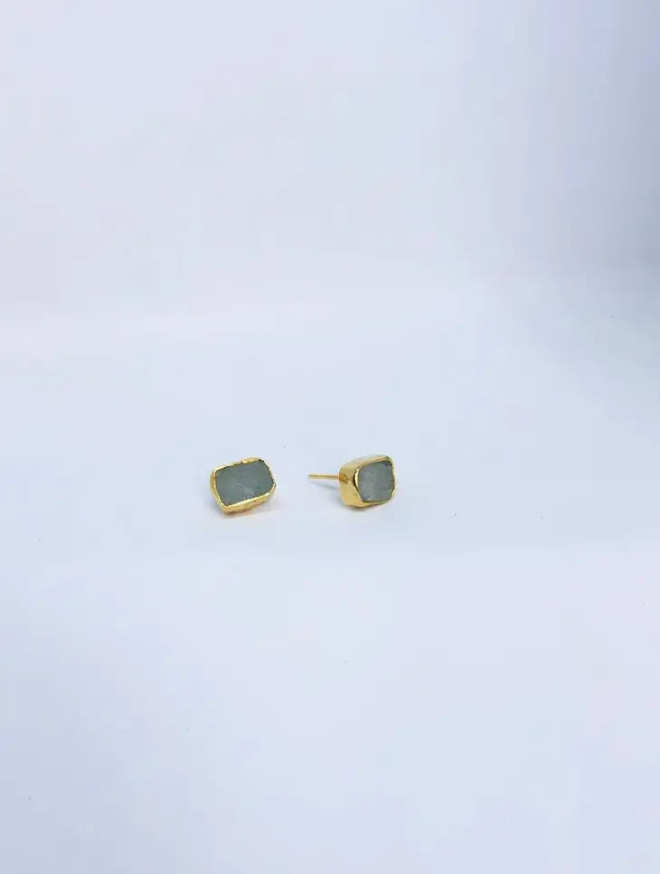 Birth Stone Stud Earrings: Semi Precious Stones