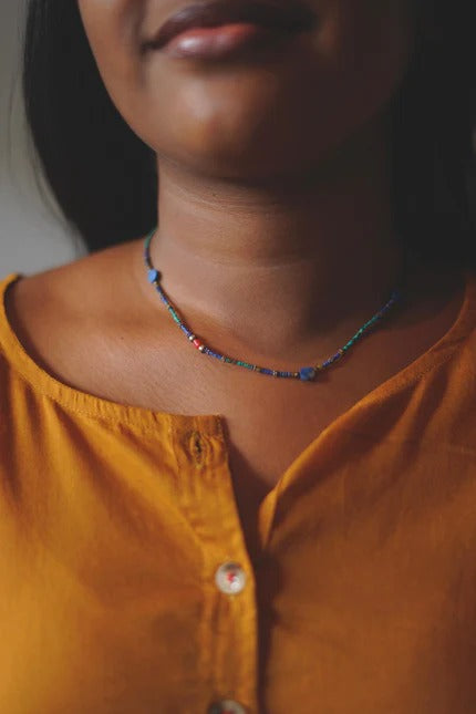 Vintage Semi Precious Stone Minimalist Necklace