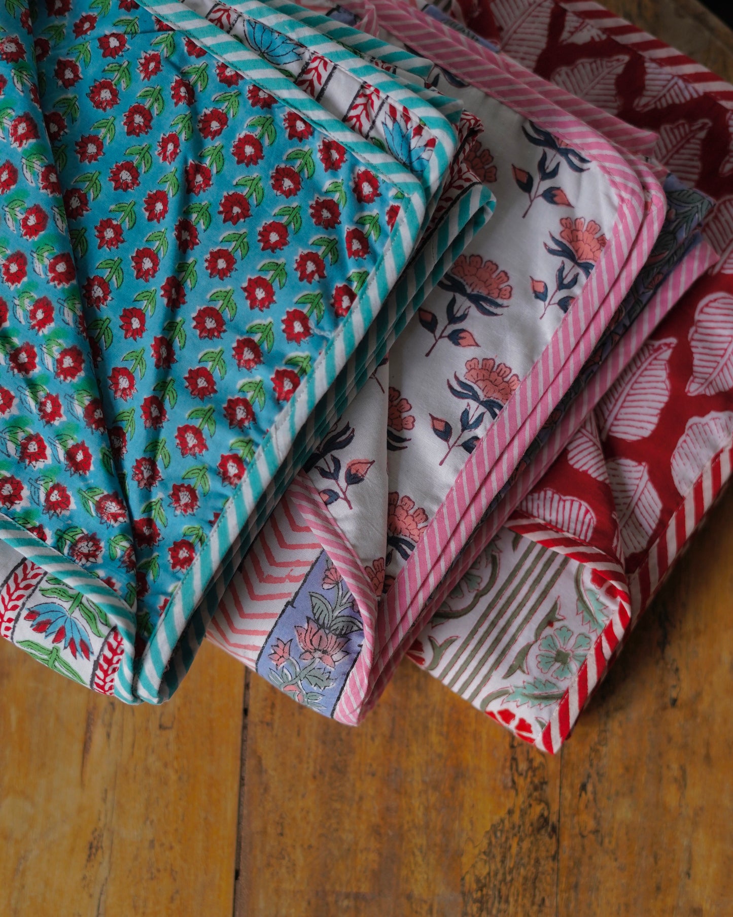 Wood Block Print  Baby Summer Quilt