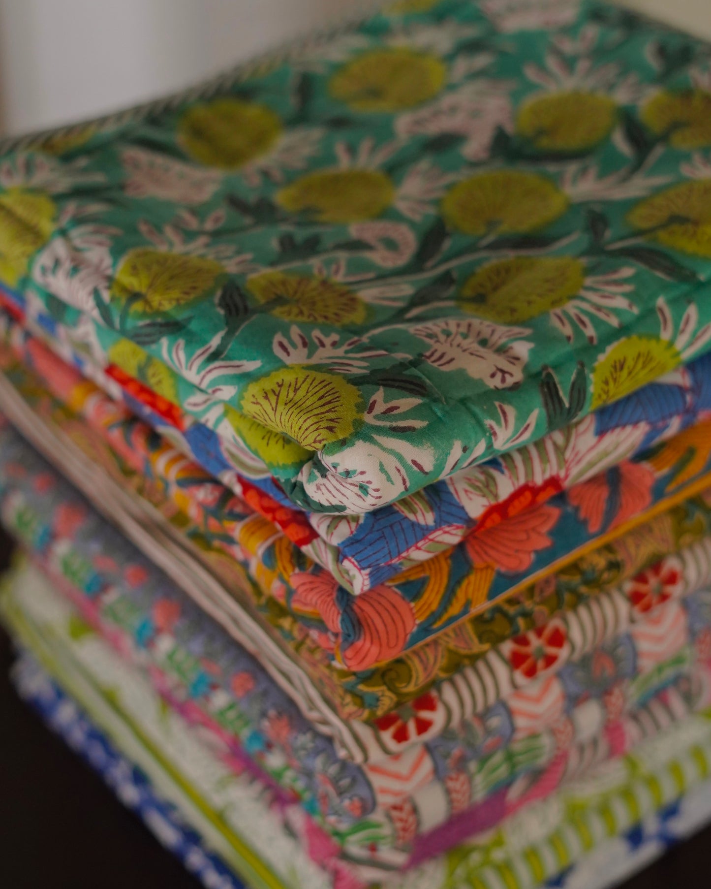 Wood Block Print  Baby Summer Quilt