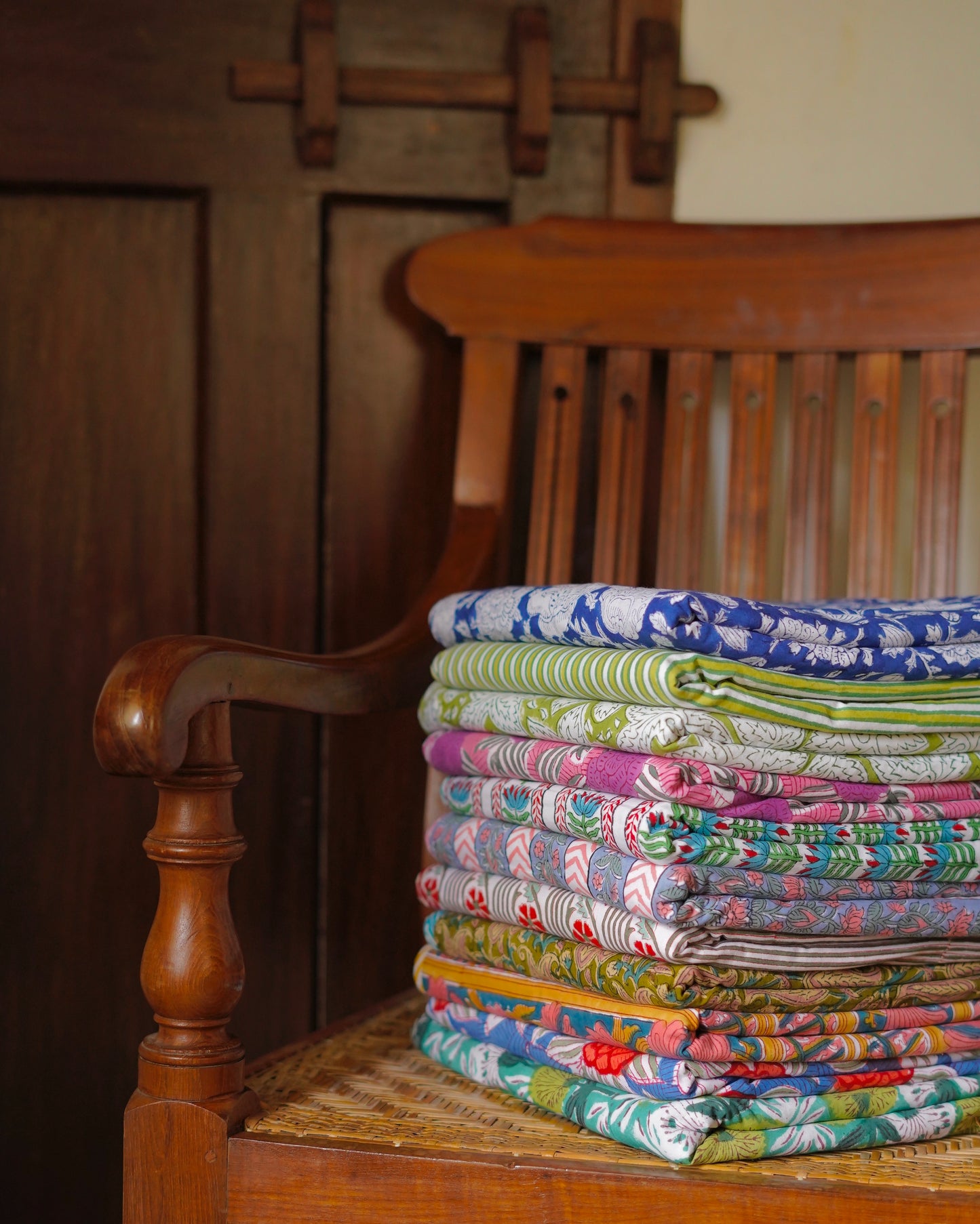 Wood Block Print  Baby Summer Quilt