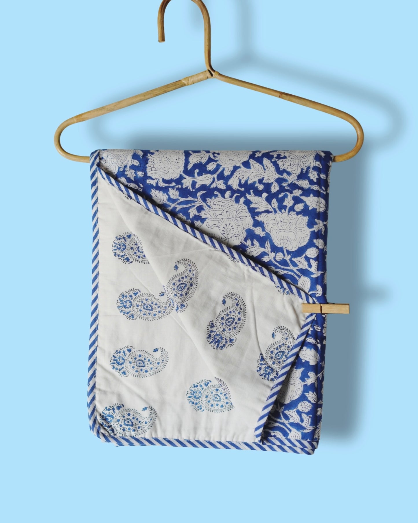 Wood Block Print  Baby Summer Quilt