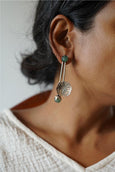 Lotus Pod & Agate Earrings