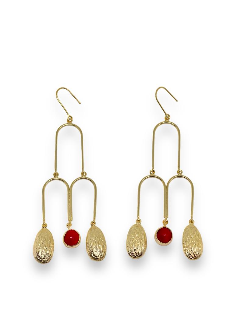 Almond Red Seed Earrings