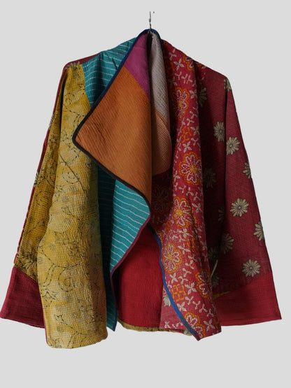 Vintage Drape Kantha Jacket: Free Size