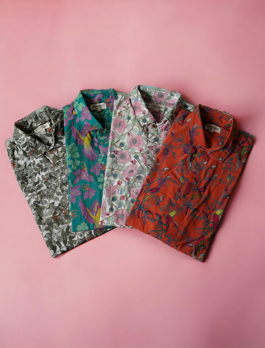 Tropical Prints Summer Short Sleeve Shirts