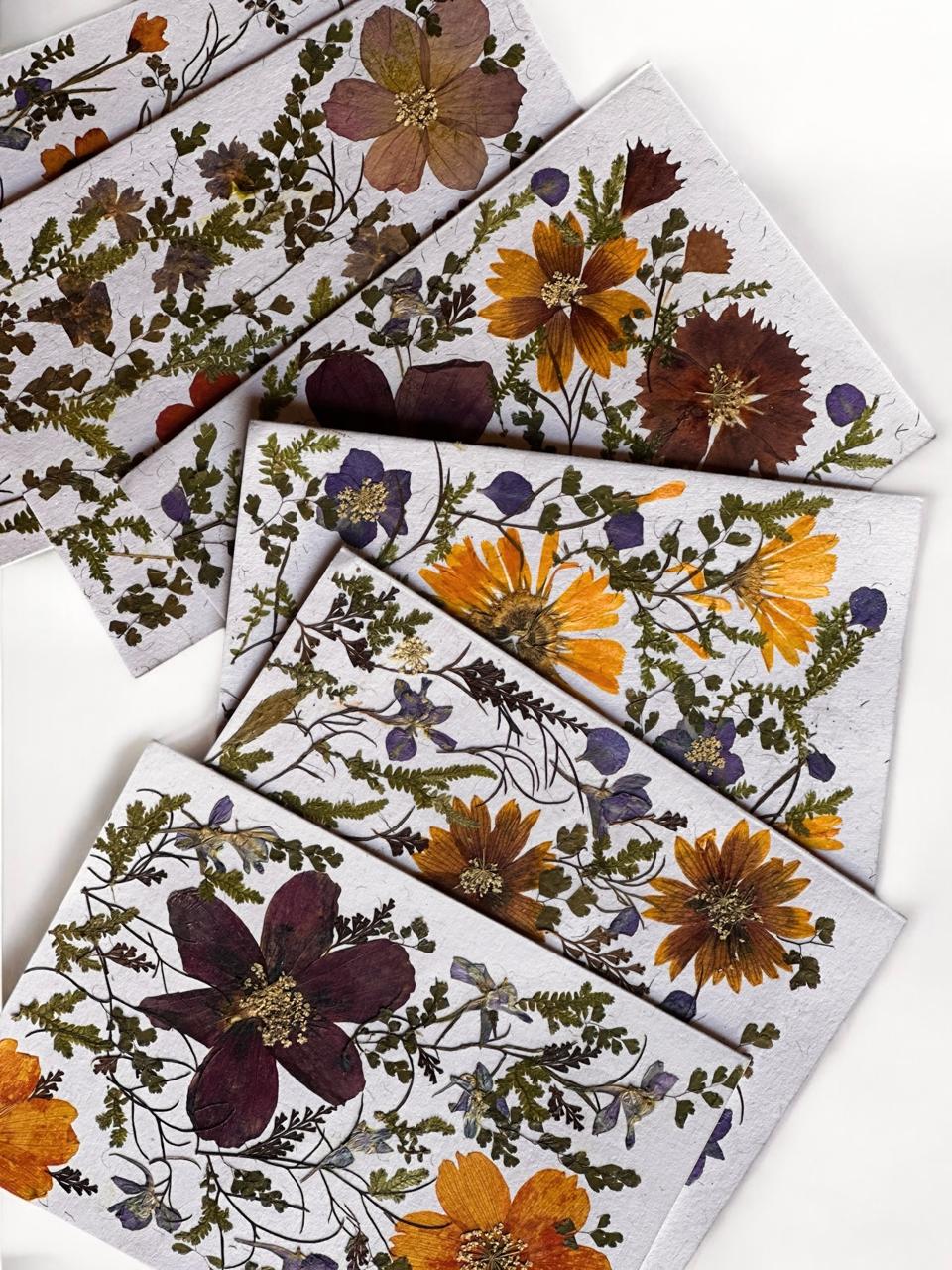 Handmade Paper & Dried Flower Cards