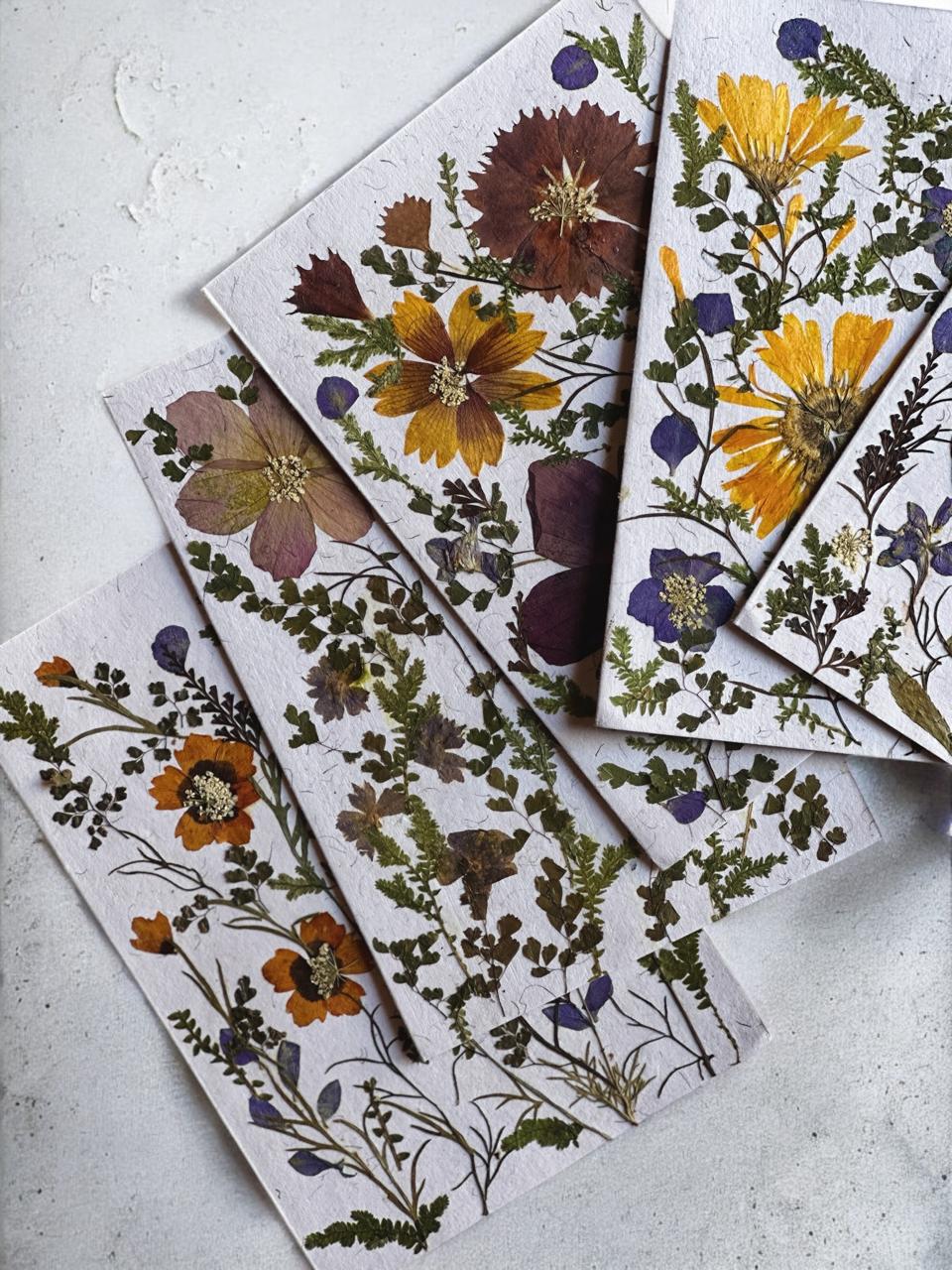 Handmade Paper & Dried Flower Cards