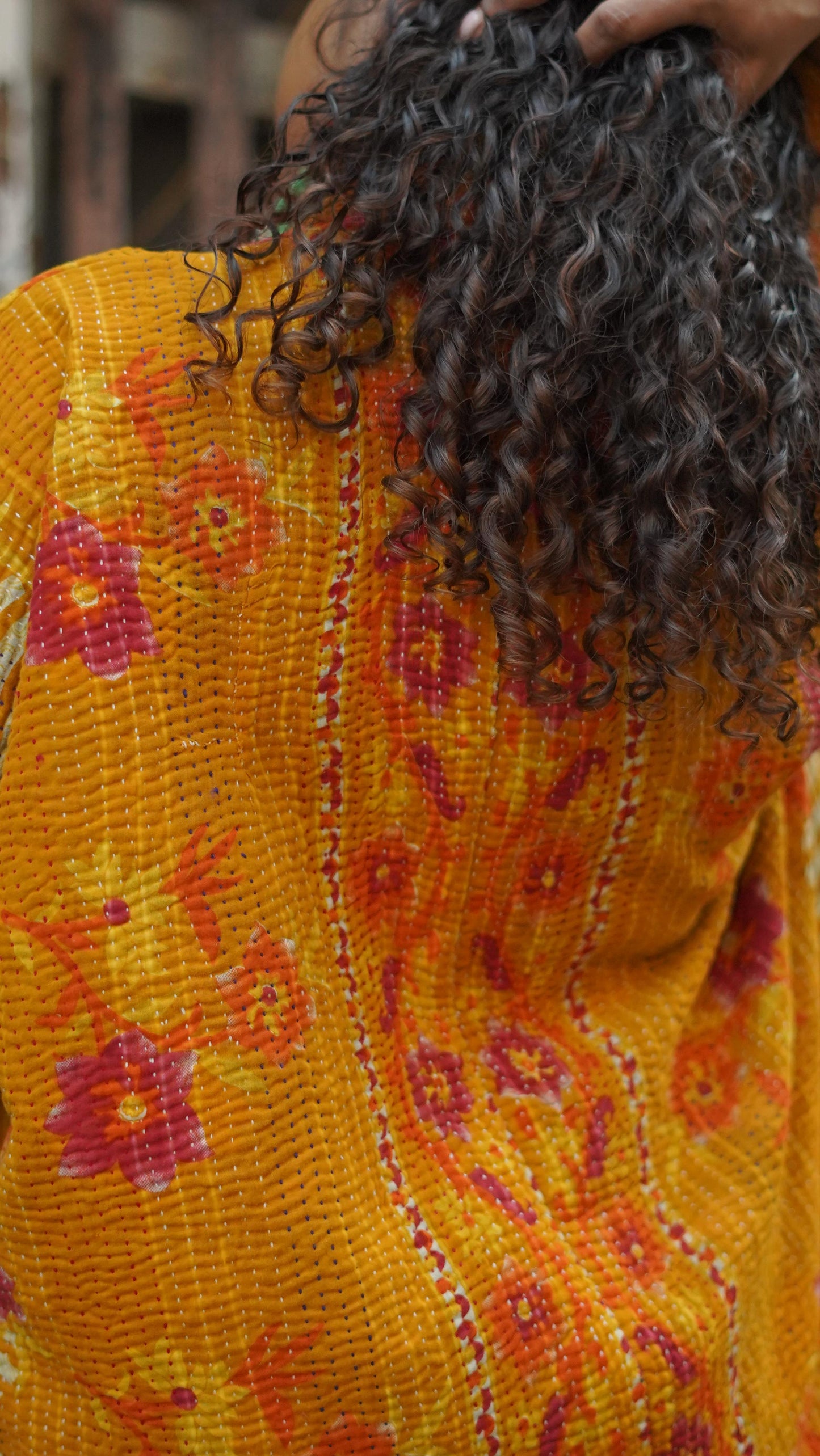 Vintage Reversible Kantha Shrug