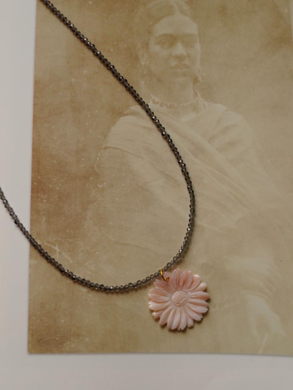 Smokey Quartz & Carved Shell Necklace 2