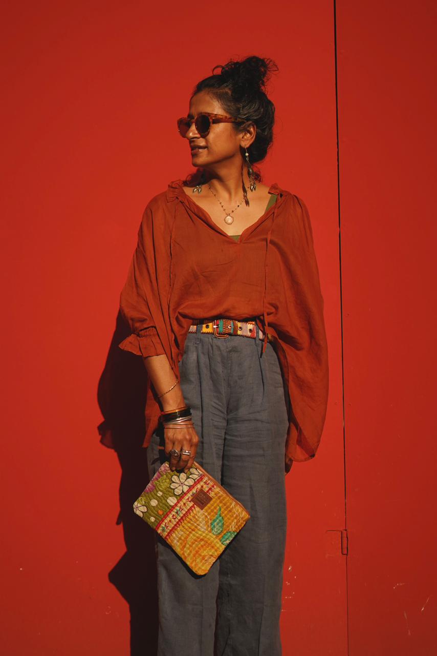 Vintage fabric  Clutch / Pouch (One of a Kind)
