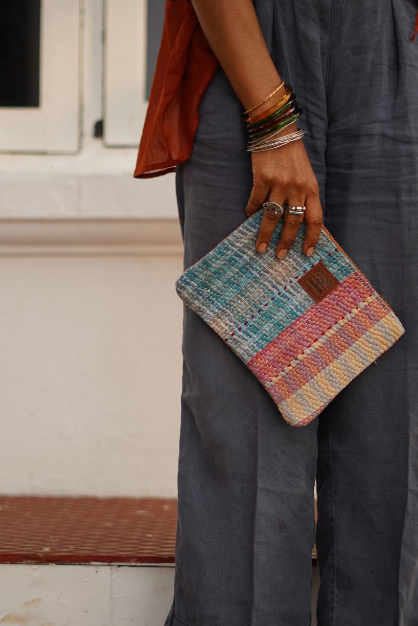 Vintage fabric  Clutch / Pouch (One of a Kind)