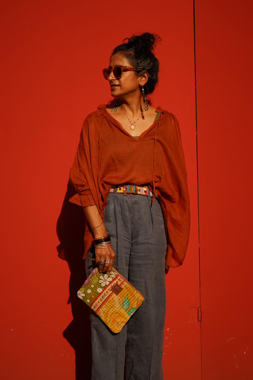 Vintage fabric  Clutch / Pouch (One of a Kind)