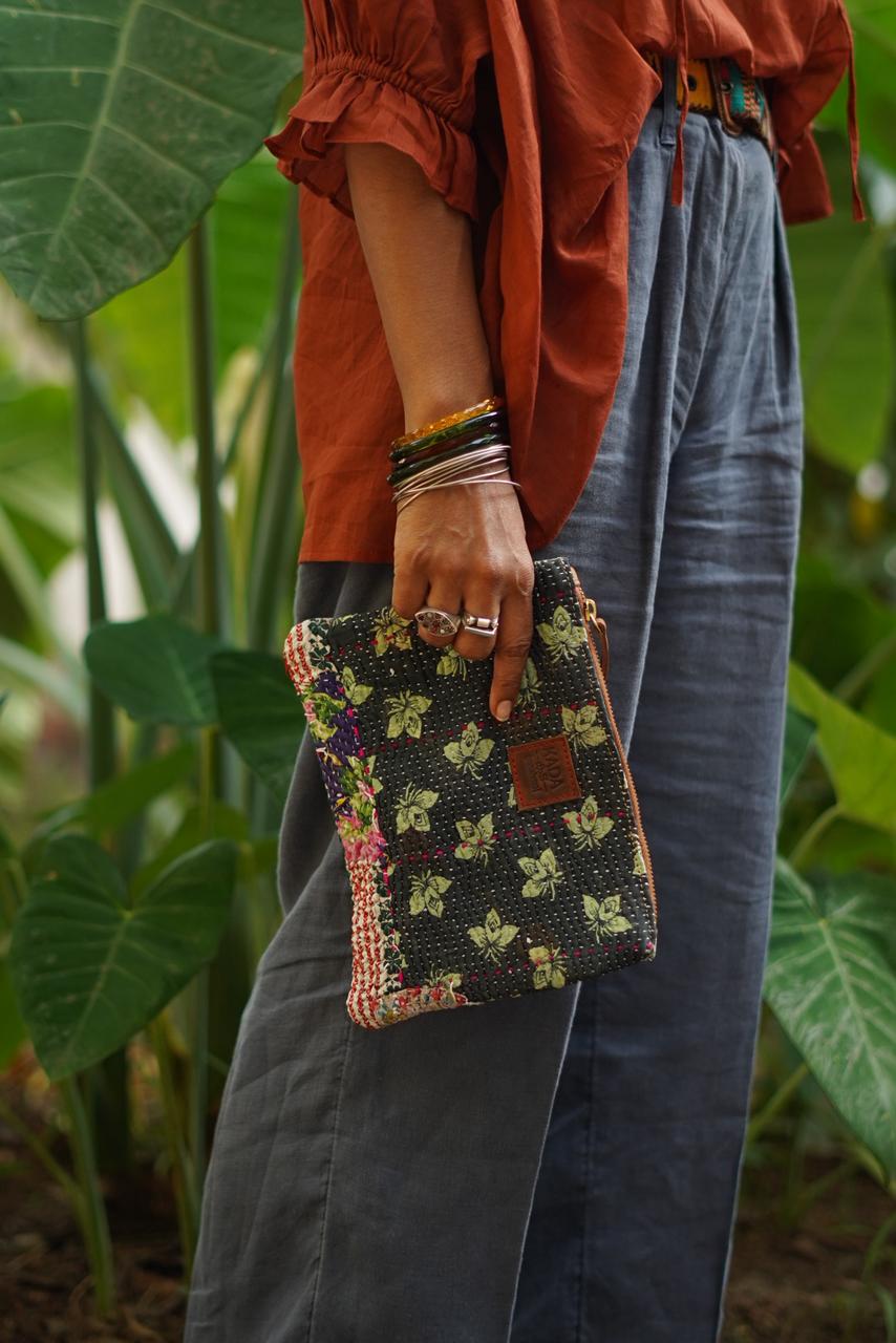 Vintage fabric  Clutch / Pouch (One of a Kind)