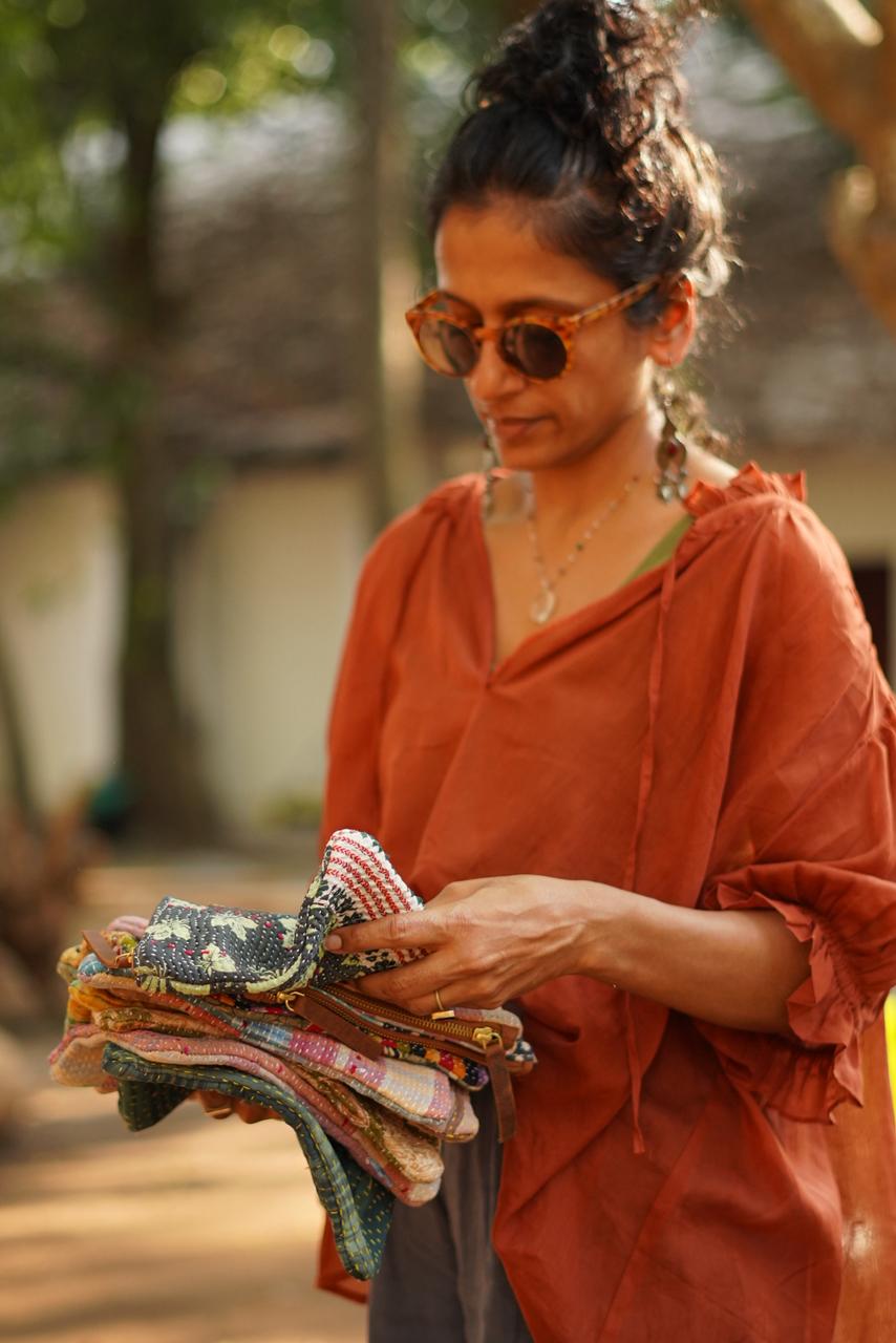 Vintage fabric  Clutch / Pouch (One of a Kind)