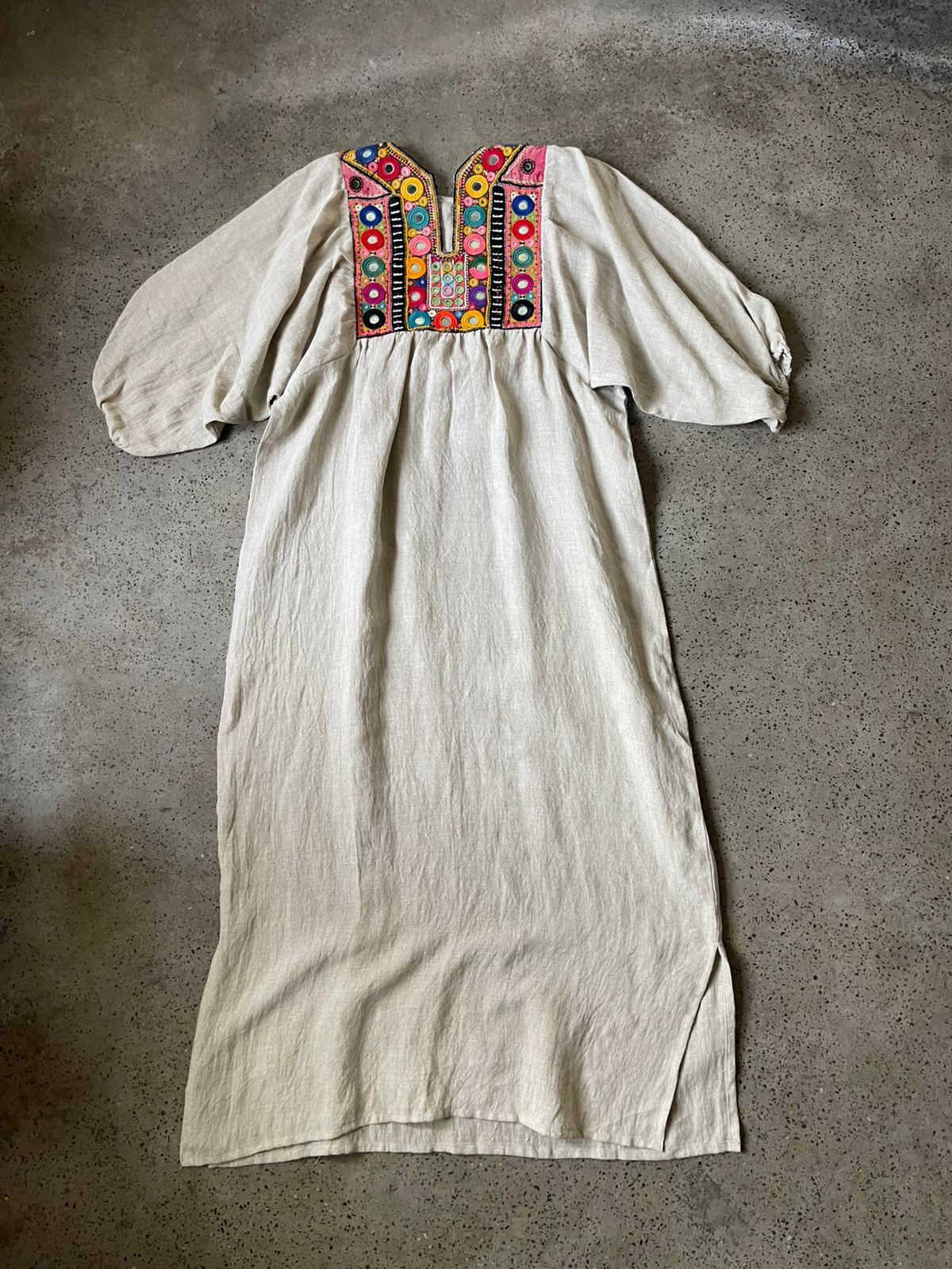 Vintage Yoke Linen Dress – One of a Kind