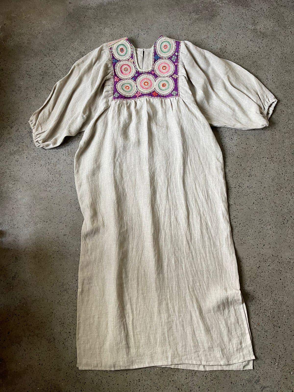 Vintage Yoke Linen Dress – One of a Kind