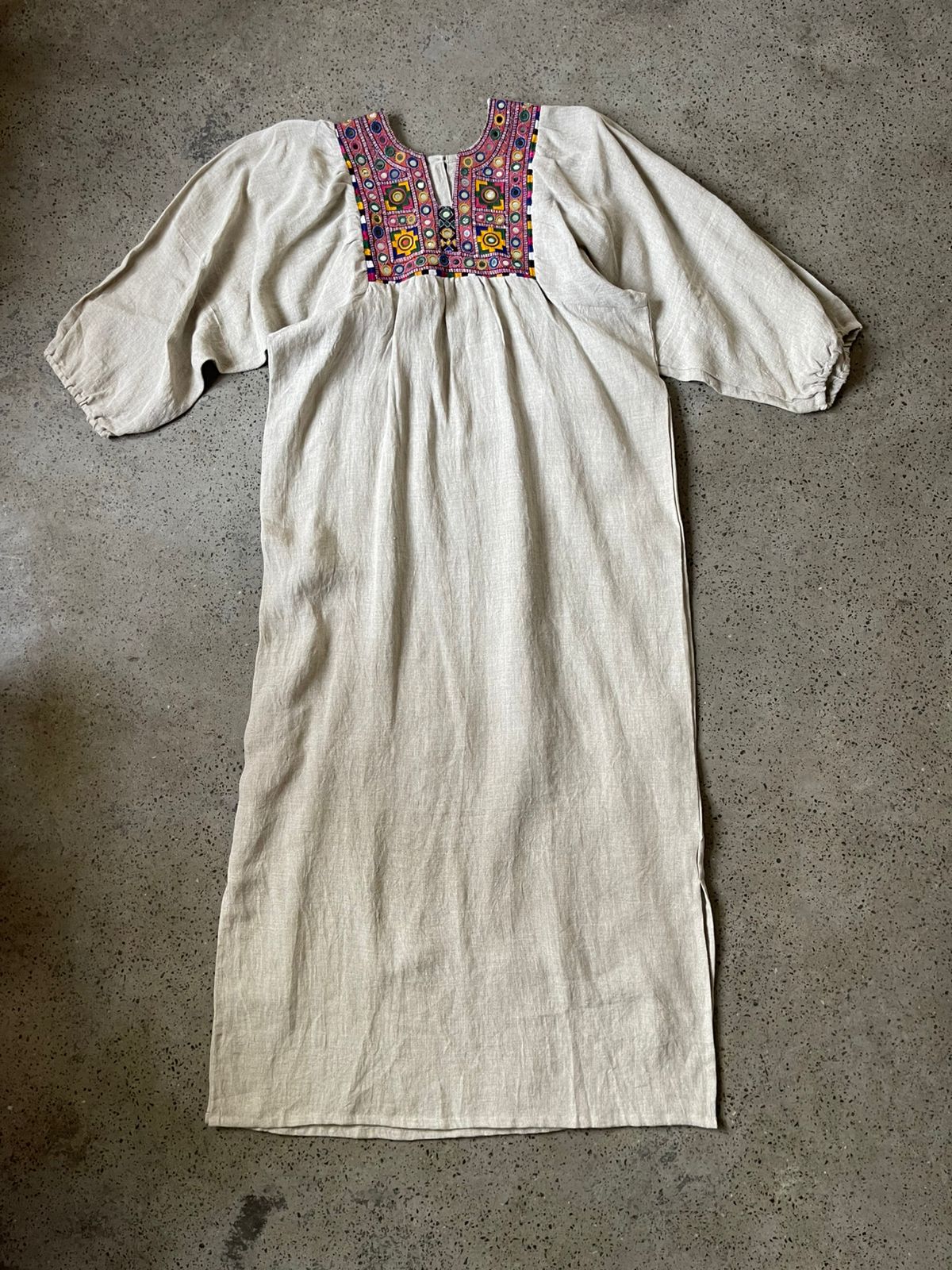 Vintage Yoke Linen Dress – One of a Kind