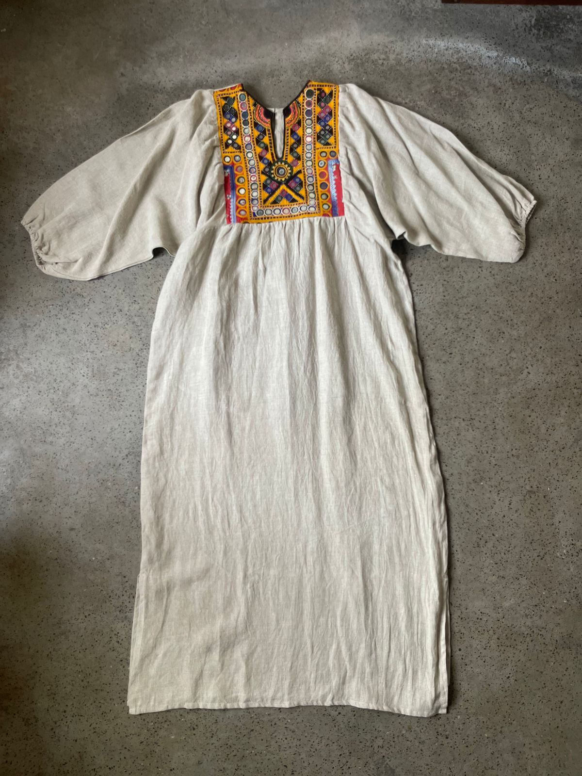 Vintage Yoke Linen Dress – One of a Kind