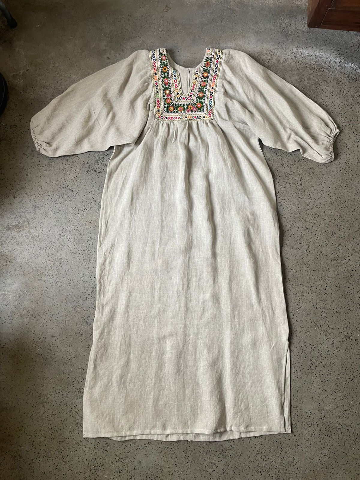 Vintage Yoke Linen Dress – One of a Kind