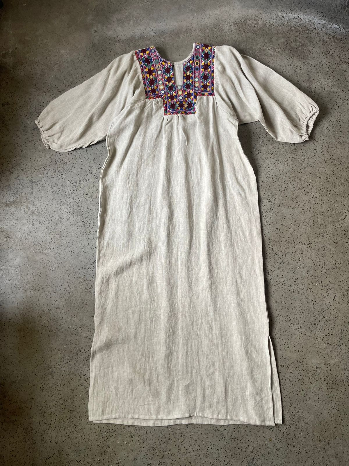 Vintage Yoke Linen Dress – One of a Kind