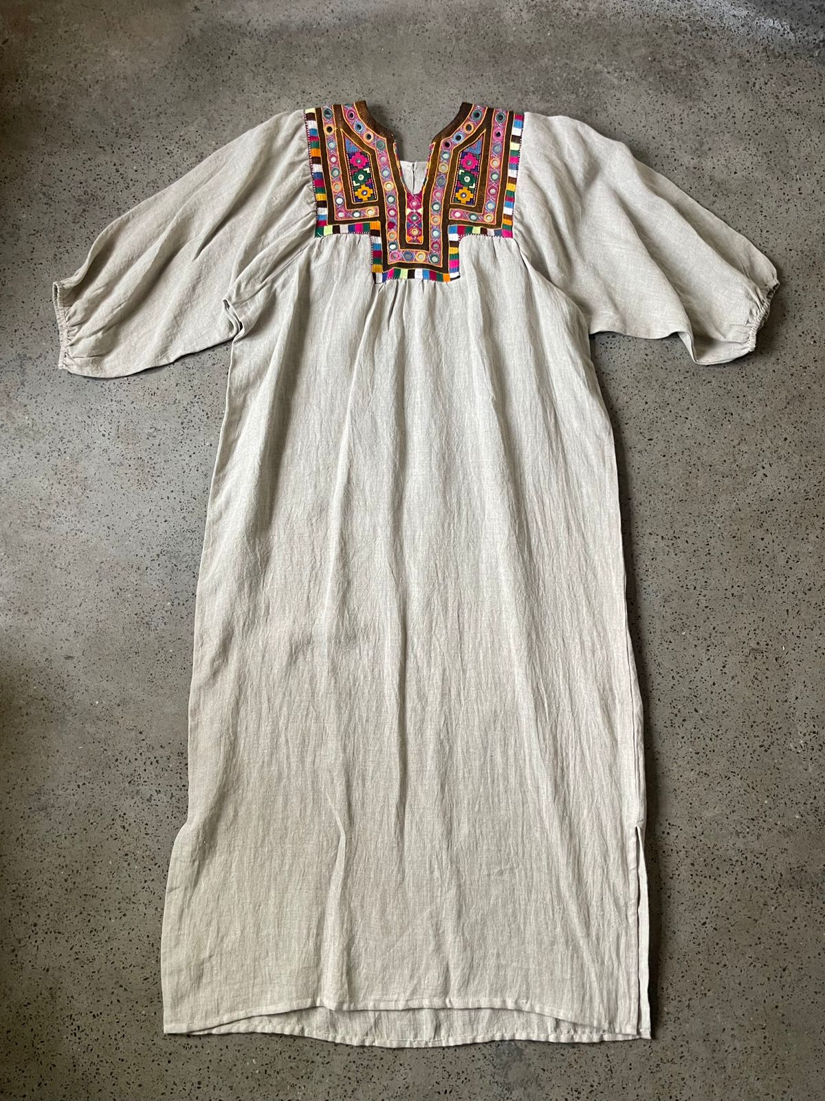 Vintage Yoke Linen Dress – One of a Kind