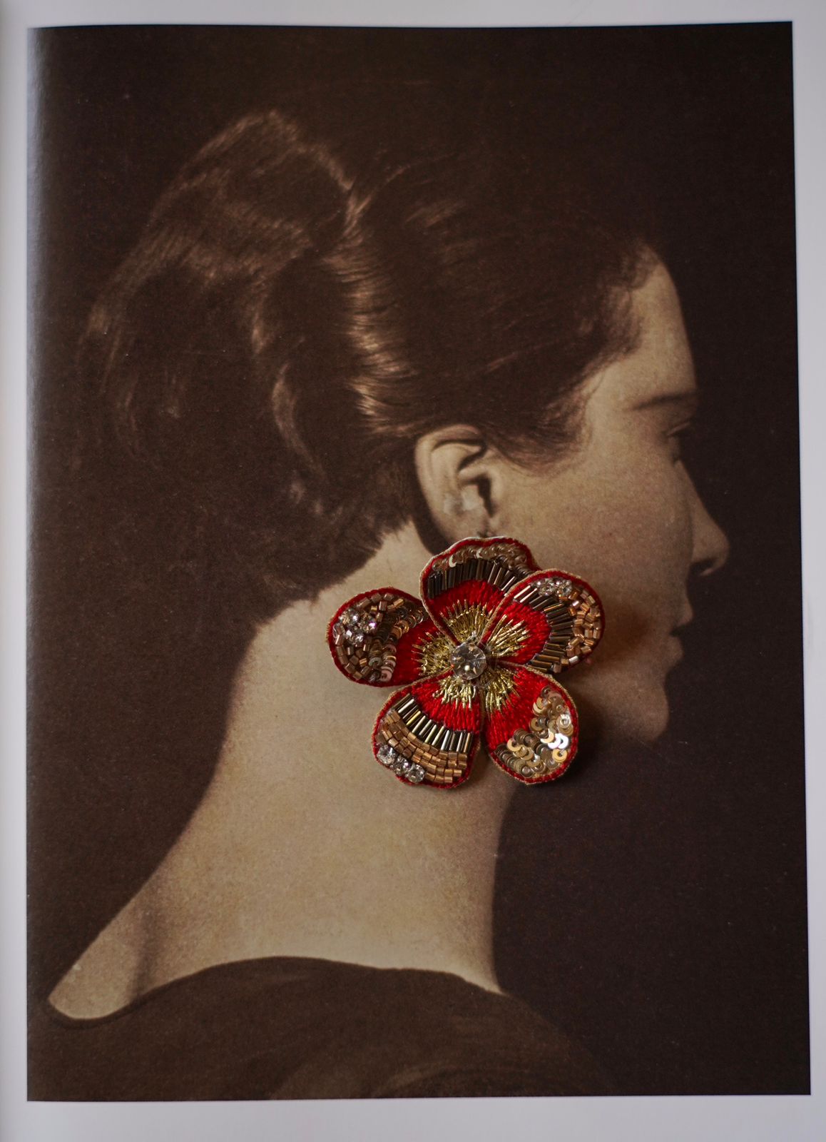 Flower Embroidery Statement Earrings