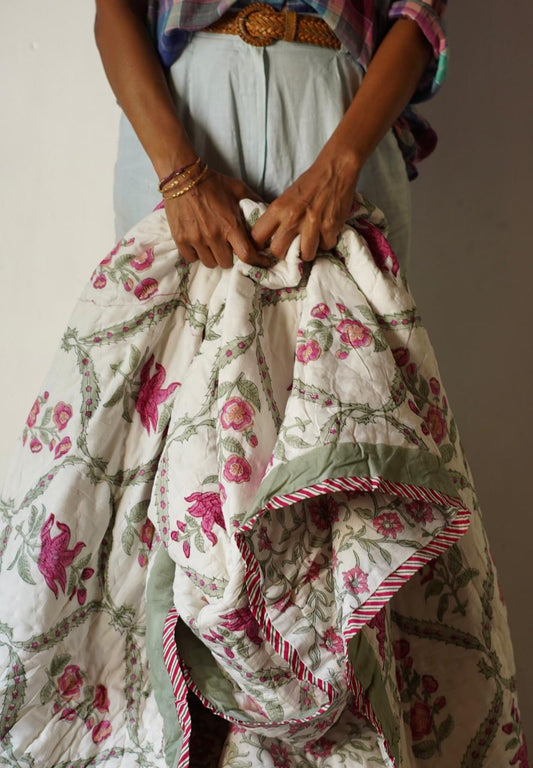 Hand Block Printed Cotton Quilt