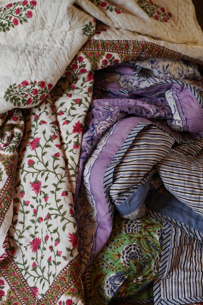 Hand Block Printed Cotton Quilt