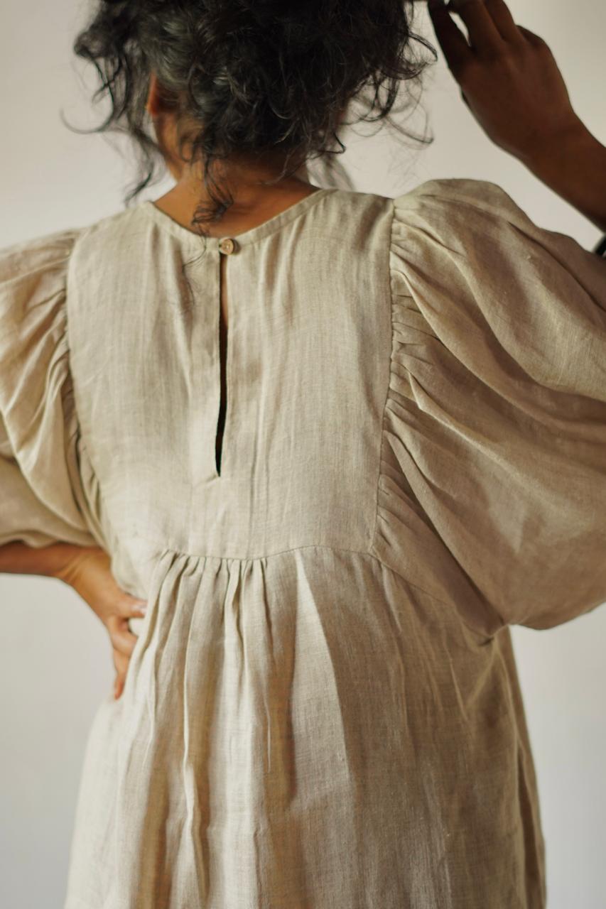 Vintage Yoke Linen Dress – One of a Kind