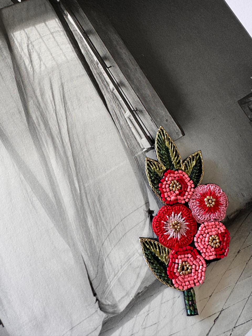 Embroidery Poppy _Brooches