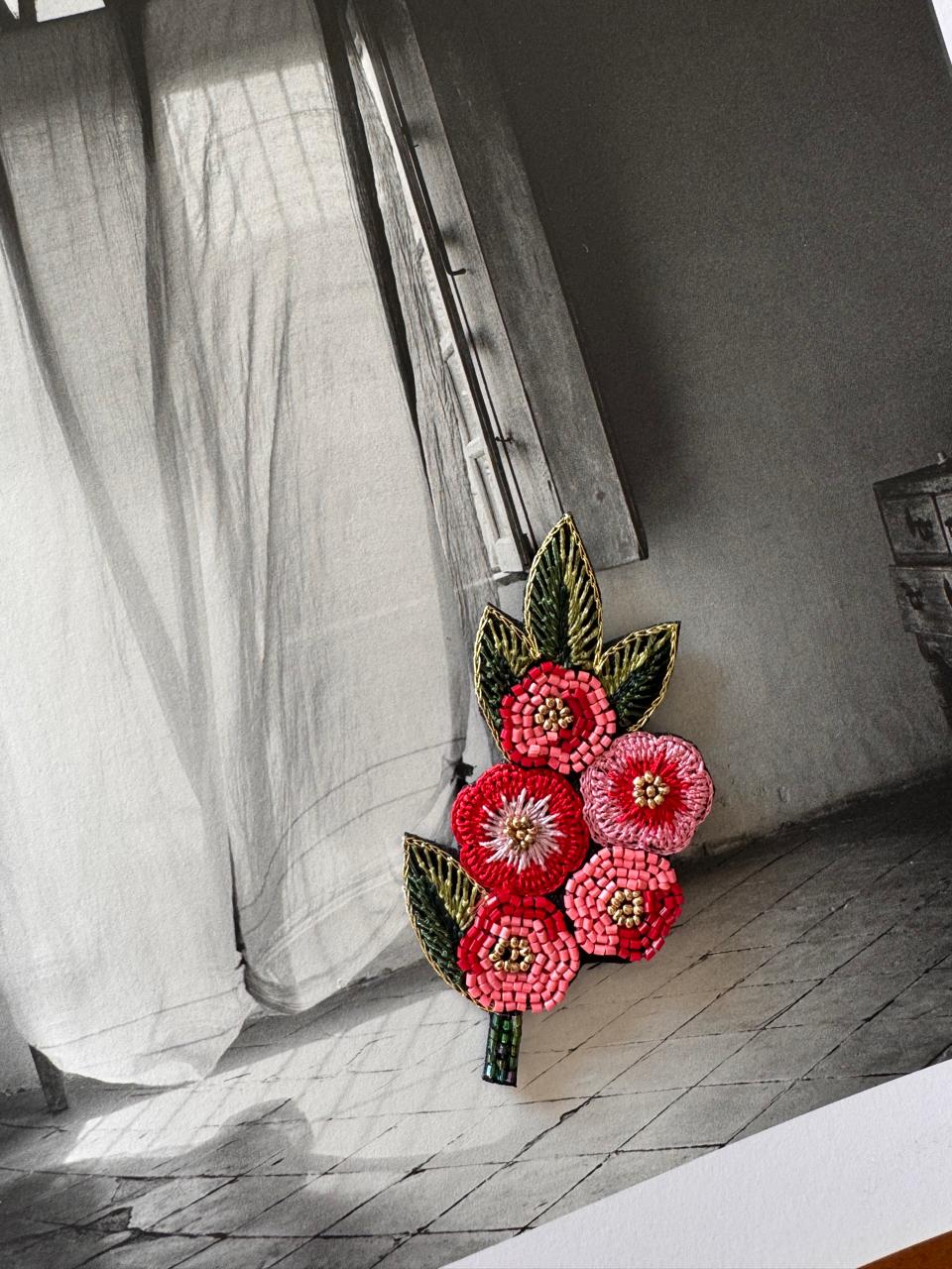 Embroidery Poppy _Brooches