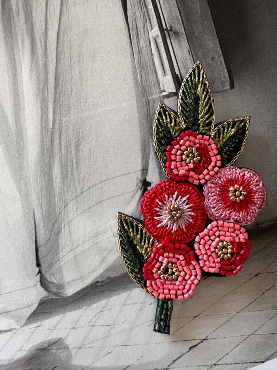 Embroidery Poppy _Brooches