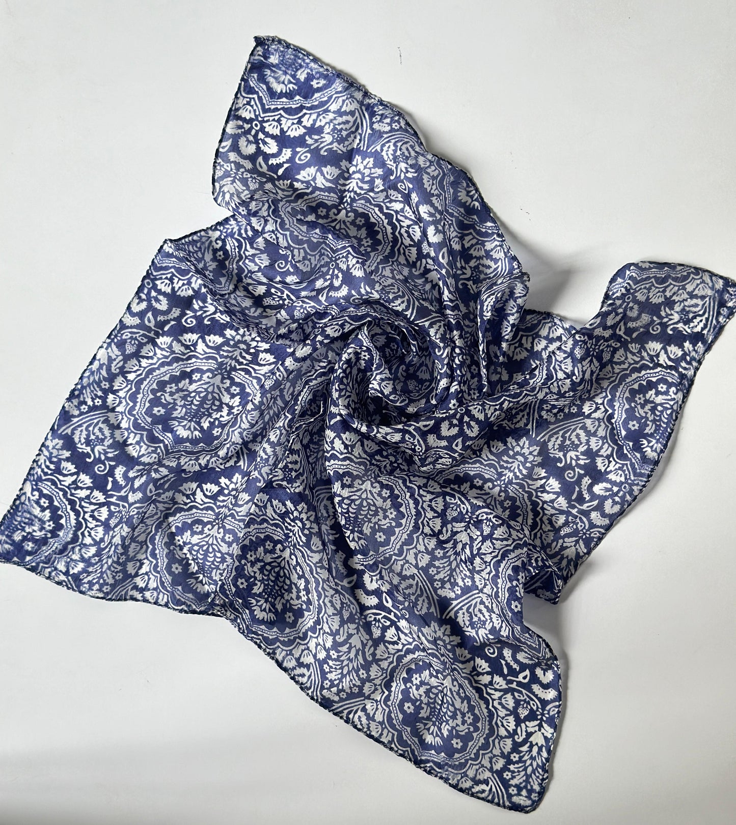 Upcycled CREPE  Silk Neck/ Head Scarf (20x20 inches)