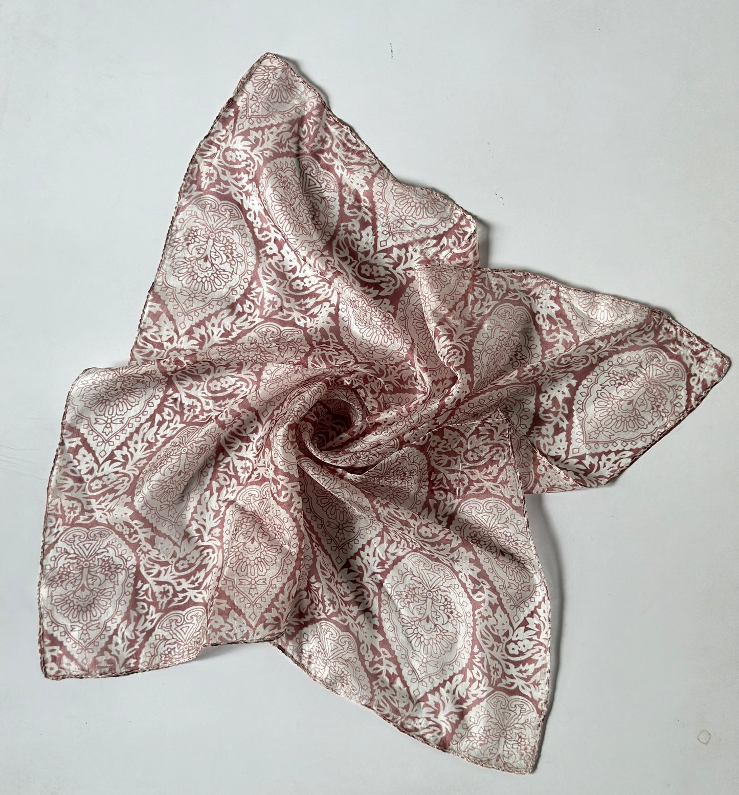 Upcycled CREPE  Silk Neck/ Head Scarf (20x20 inches)