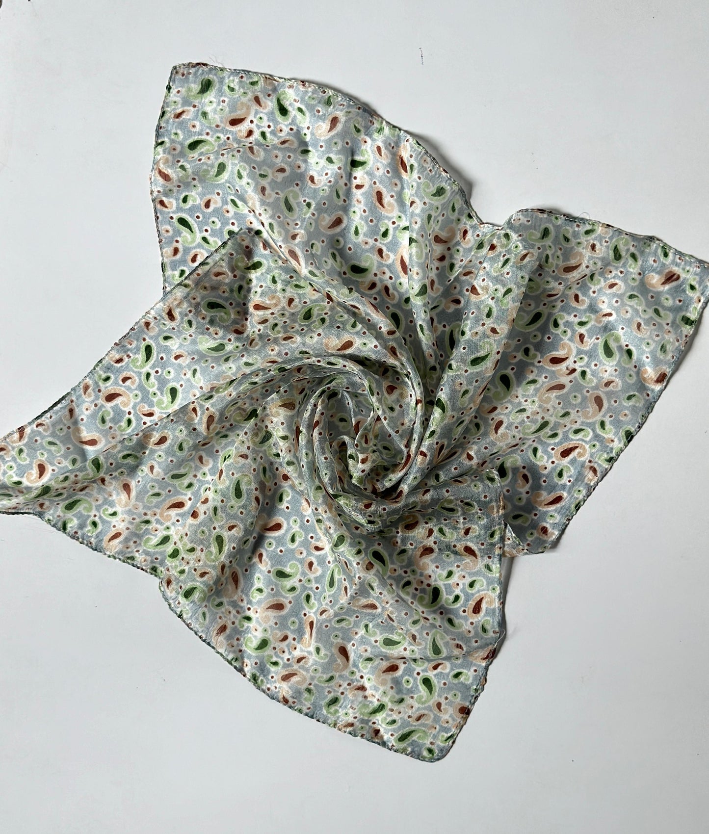 Upcycled CREPE  Silk Neck/ Head Scarf (20x20 inches)