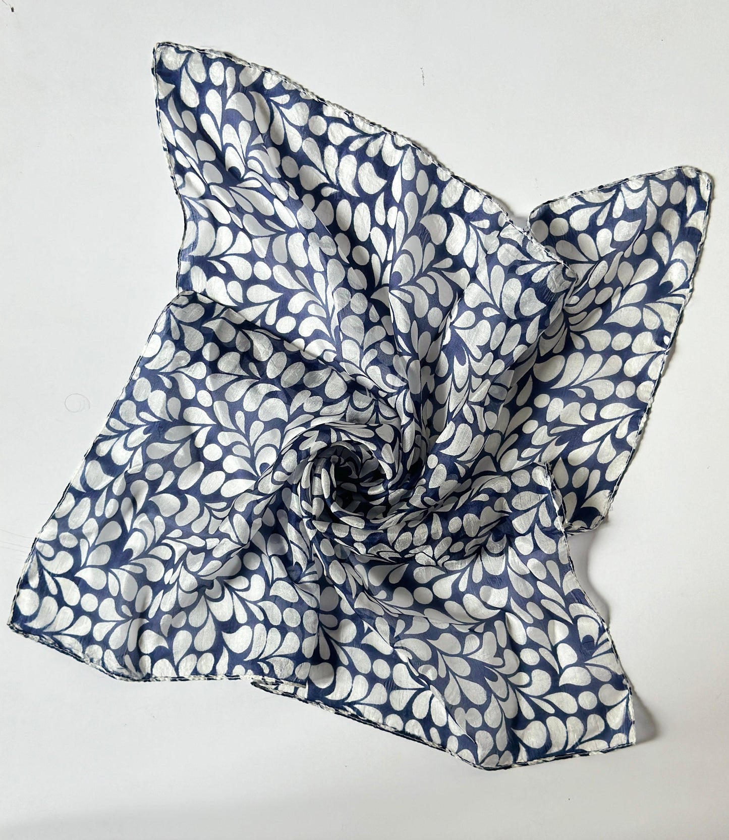 Upcycled CREPE  Silk Neck/ Head Scarf (20x20 inches)