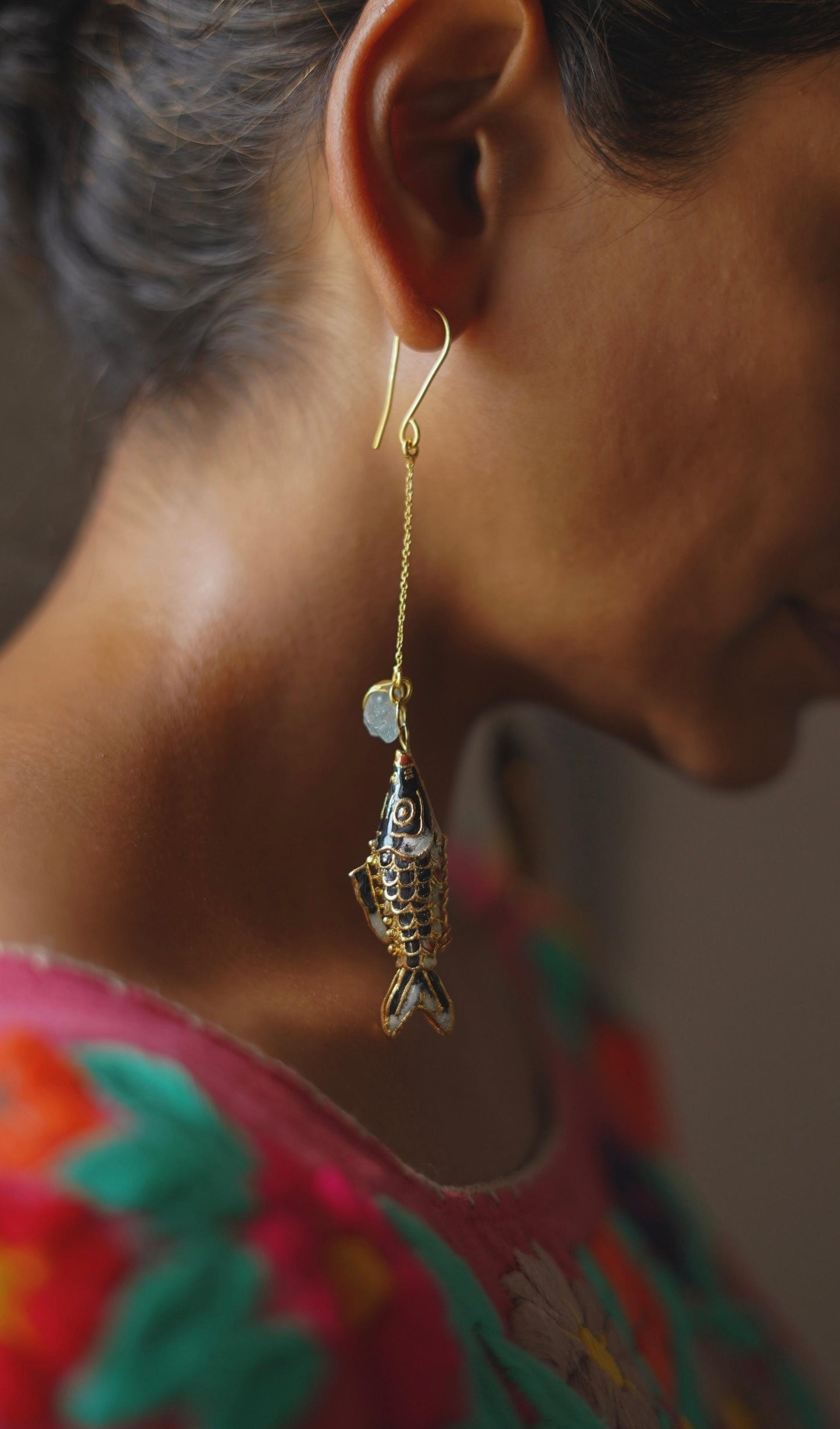 Cloisonne Fish Earrings