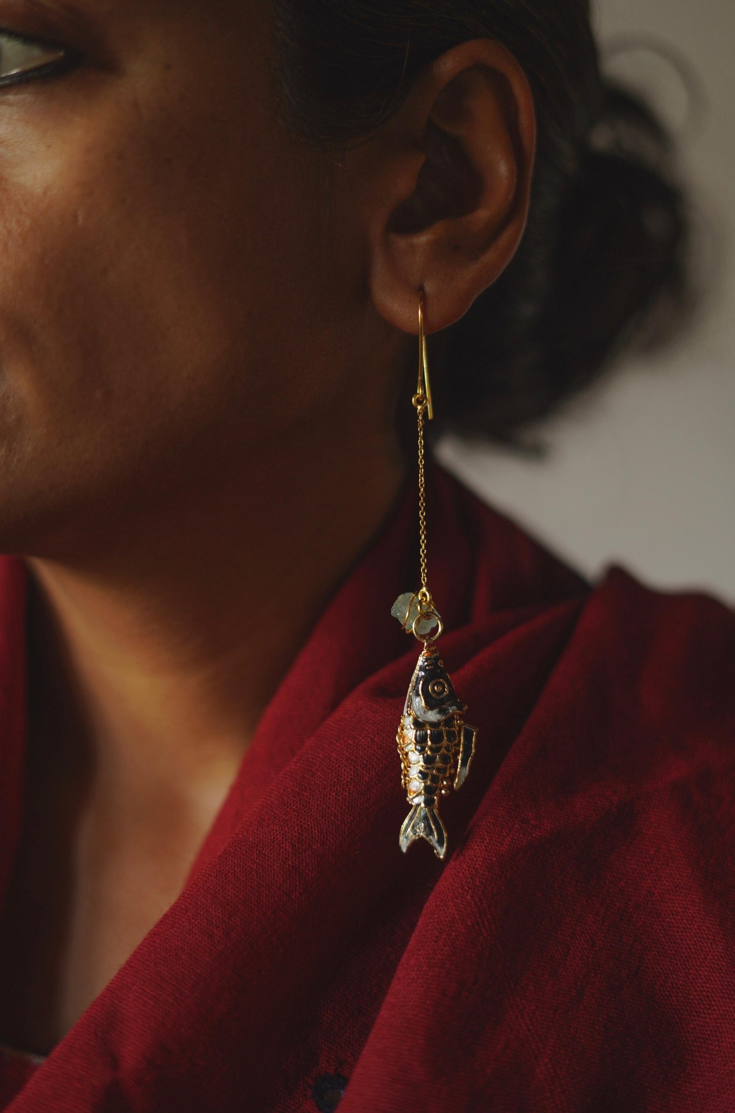 Cloisonne Fish Earrings