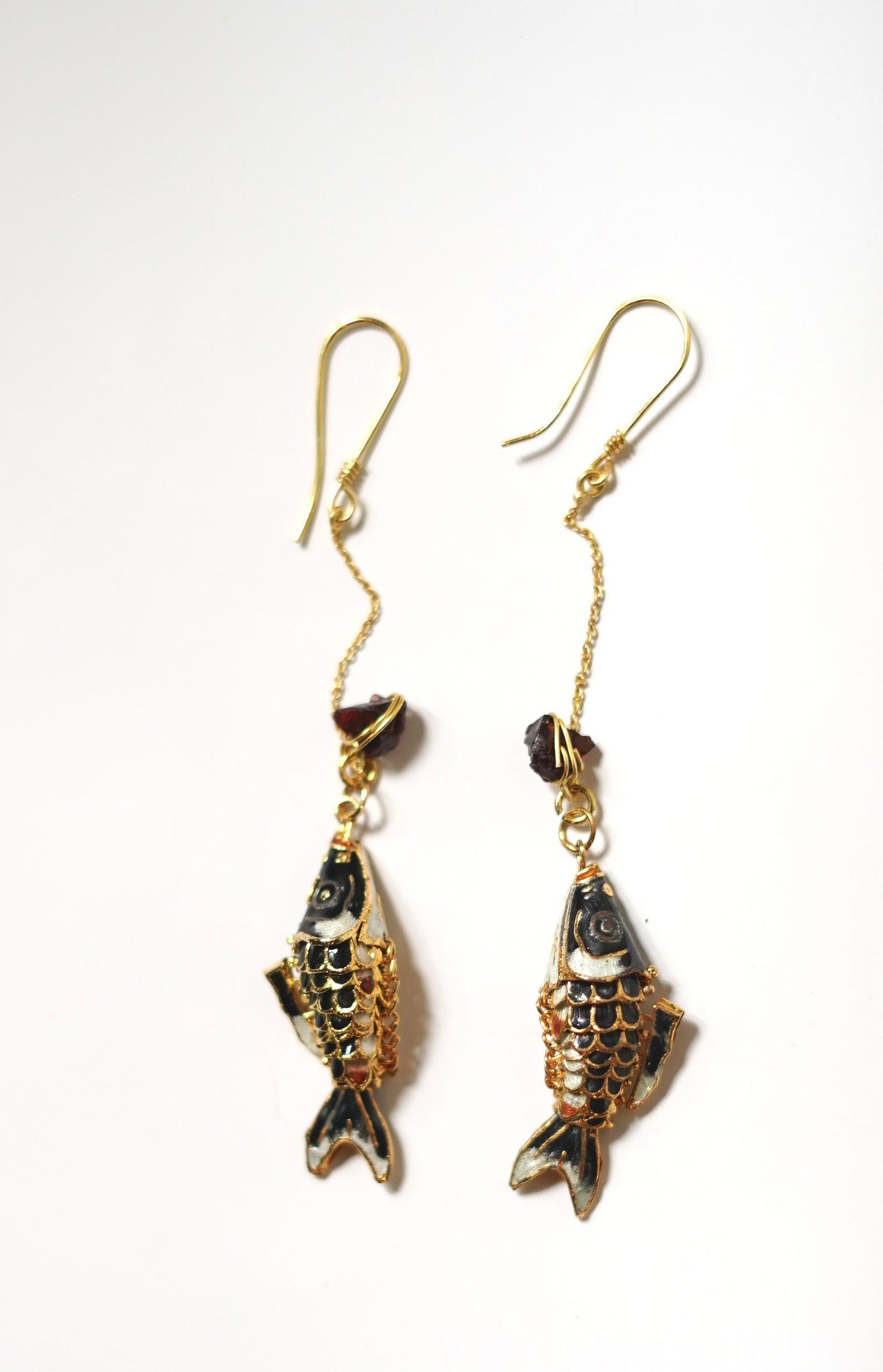 Cloisonne Fish Earrings