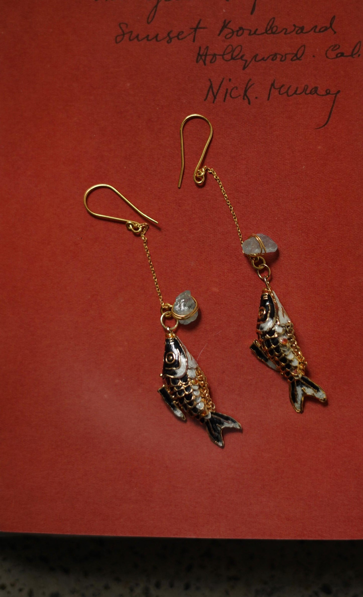 Cloisonne Fish Earrings