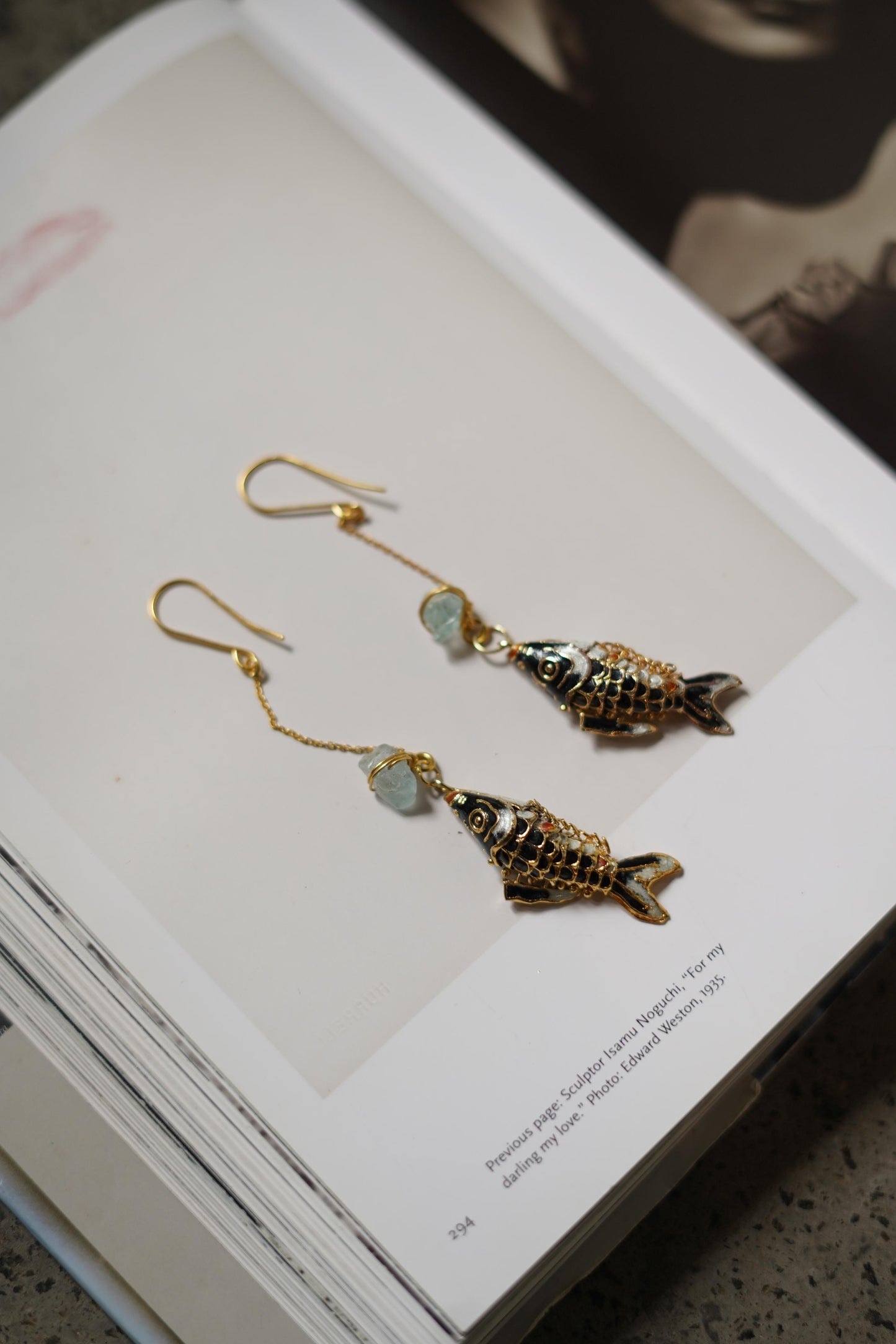 Cloisonne Fish Earrings