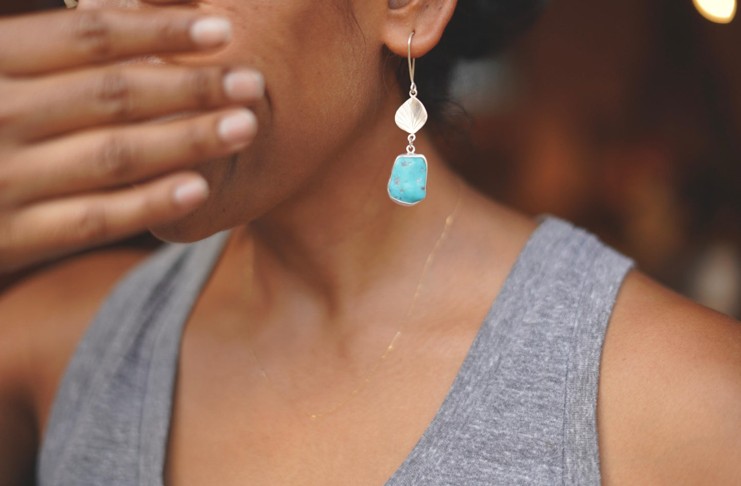 Turquoise Sterling silver Silver Earrings 1